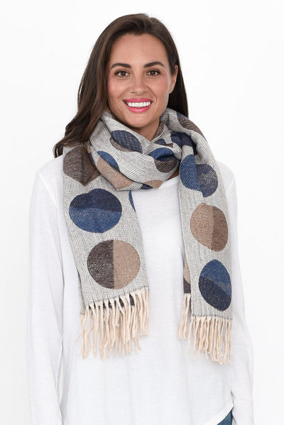 Kindra Brown Geo Tassel Scarf