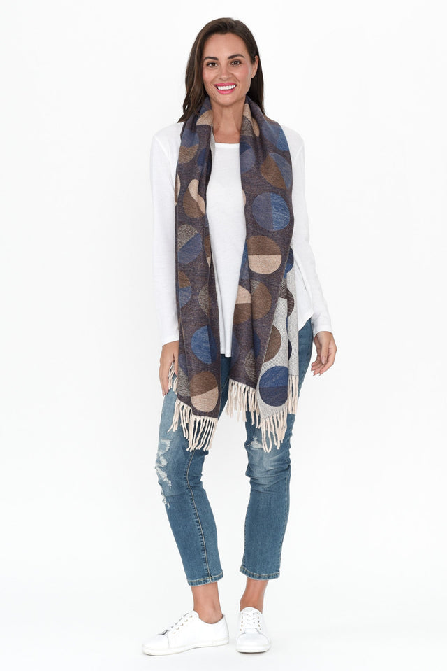 Kindra Brown Geo Tassel Scarf