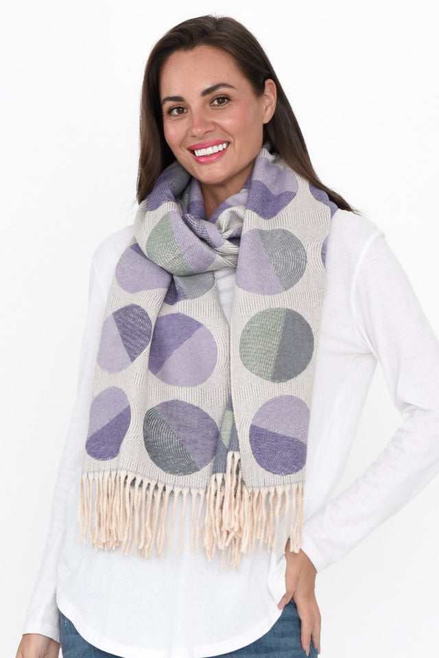 Kindra Indigo Geo Tassel Scarf image 1