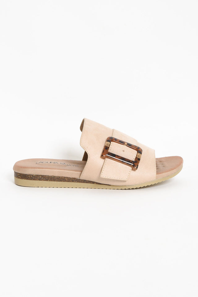 Kivari Beige Faux Suede Buckle Slide image 6