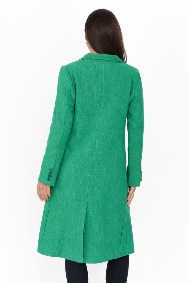 Komal Green Cotton Pocket Coat image 4