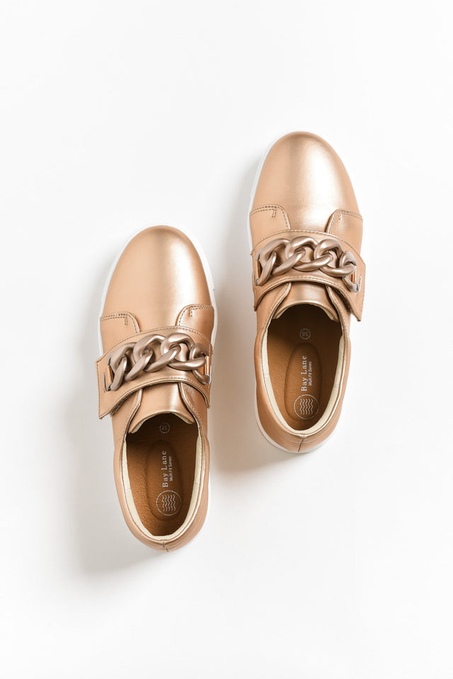 Koolah Rose Gold Leather Chain Sneaker image 6