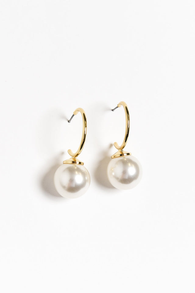 Kora Gold Pearl Hoop Earrings