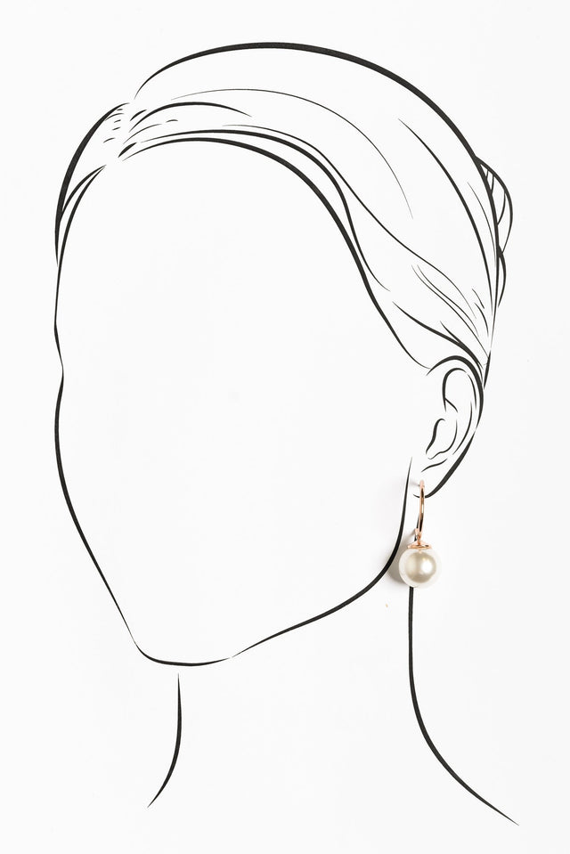 Kora Rose Gold Pearl Hoop Earrings
