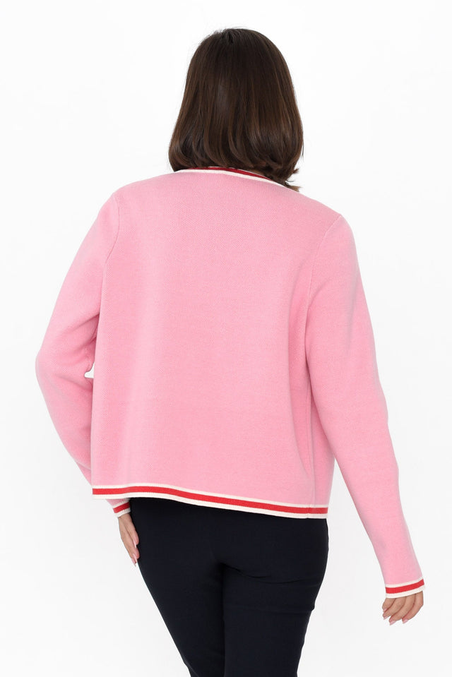 Lady Pink Trim Cotton Blend Cardigan image 5