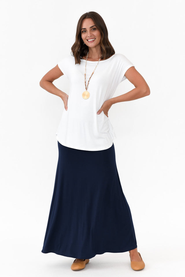 Lana Navy Bamboo Maxi Skirt banner image