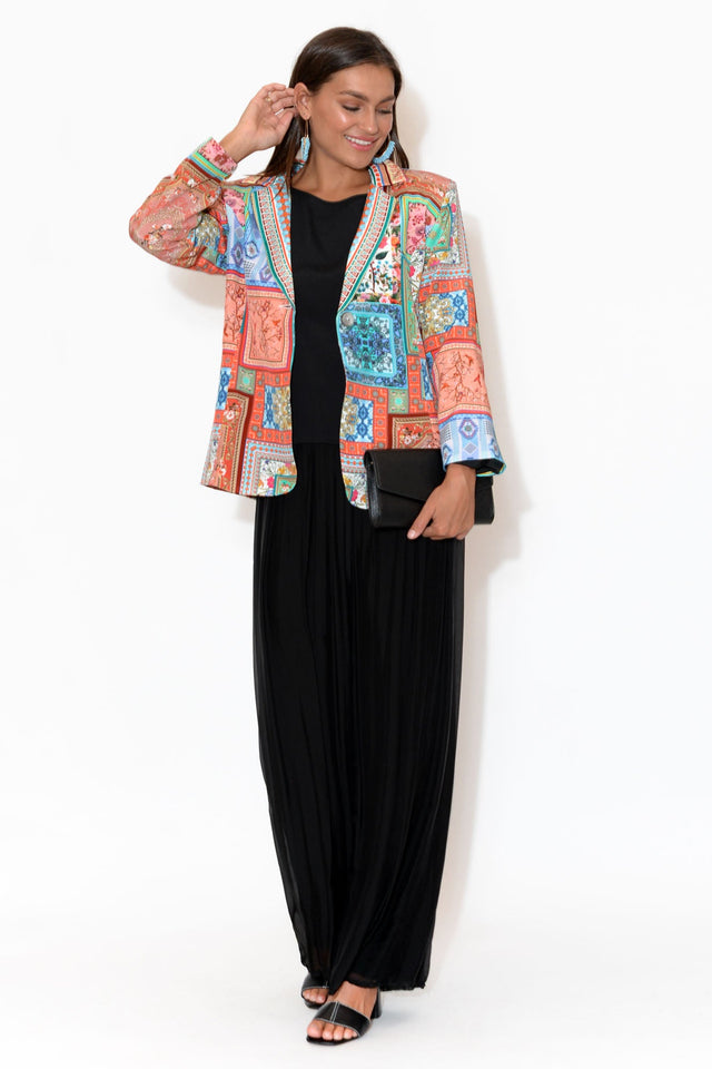 Laura Red Abstract Boyfriend Blazer image 6