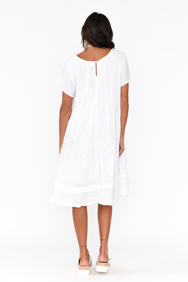 Lauren White Crinkle Cotton Dress