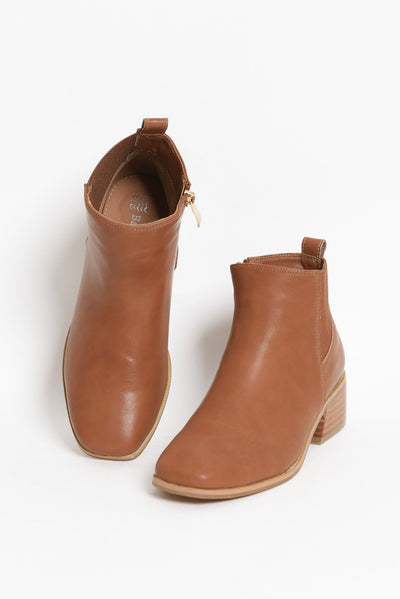 Layla Tan Leather Heeled Boot