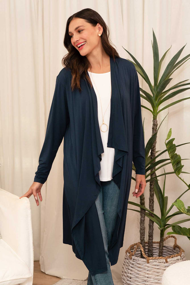 Leanna Navy Bamboo Waterfall Cardigan image 1