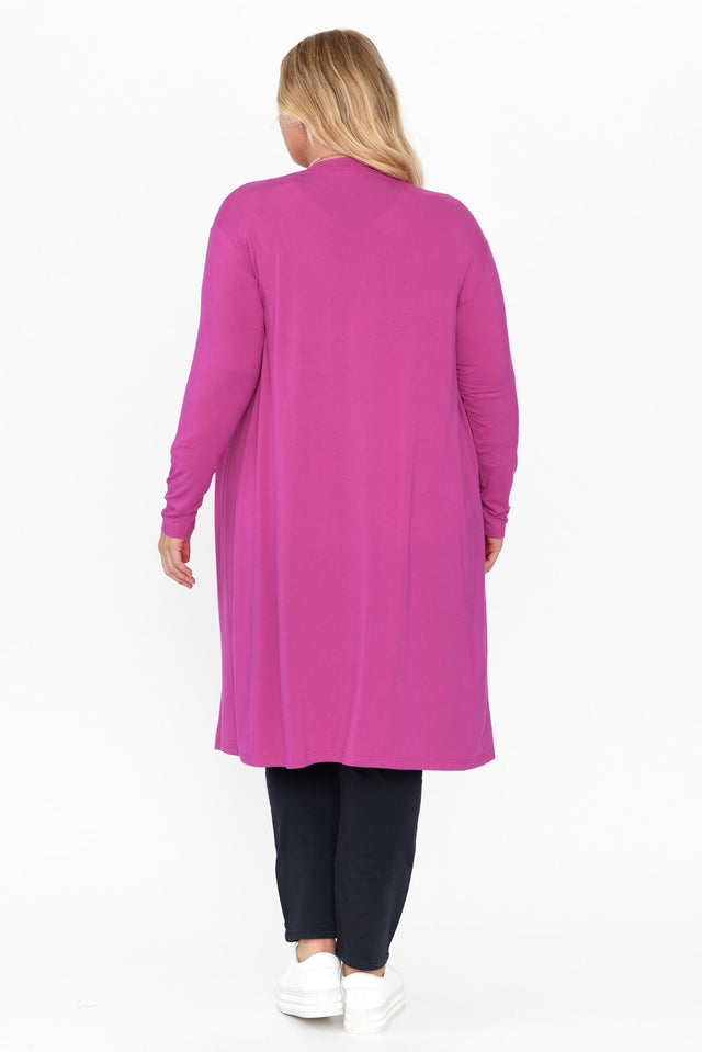 Leanna Magenta Bamboo Waterfall Cardigan image 10