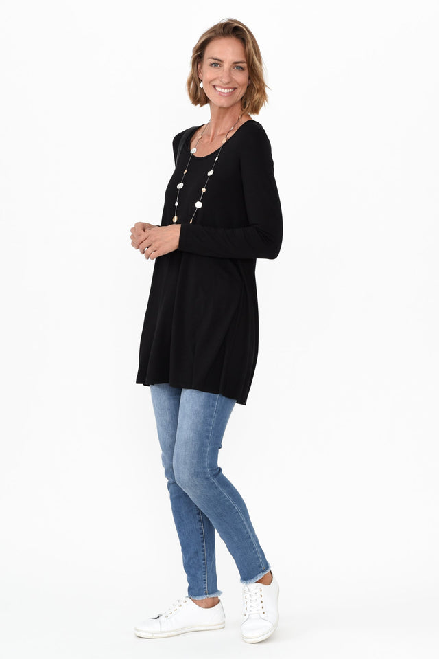 Leanne Black Bamboo Tunic Top