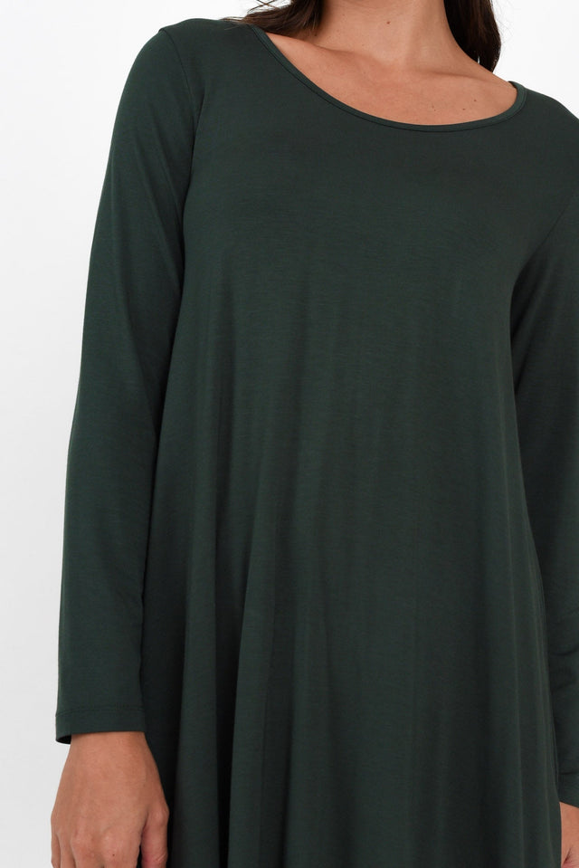 Leanne Dark Green Bamboo Tunic Top