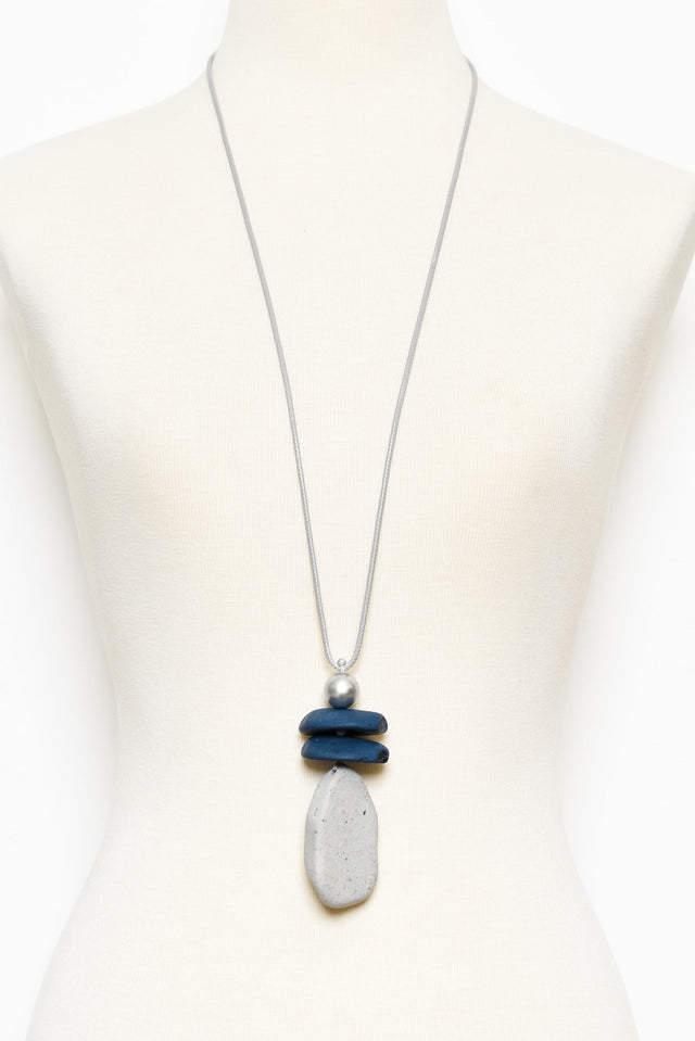 Lecce Grey Stone Pendant Necklace image 2