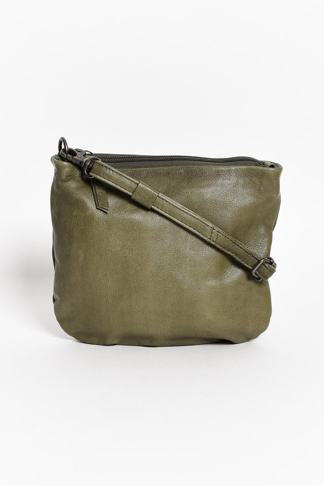 Leena Olive Leather Crossbody Bag