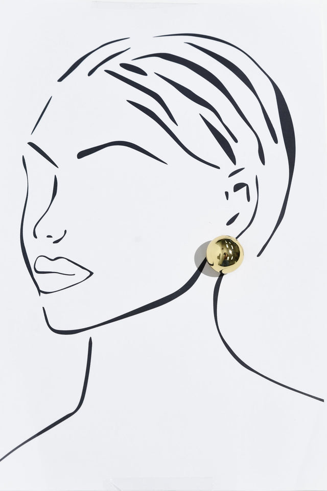 Leni Gold Ball Drop Earrings image 2