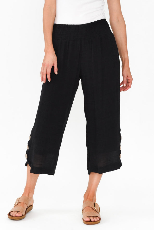 Lettie Black Button Pants