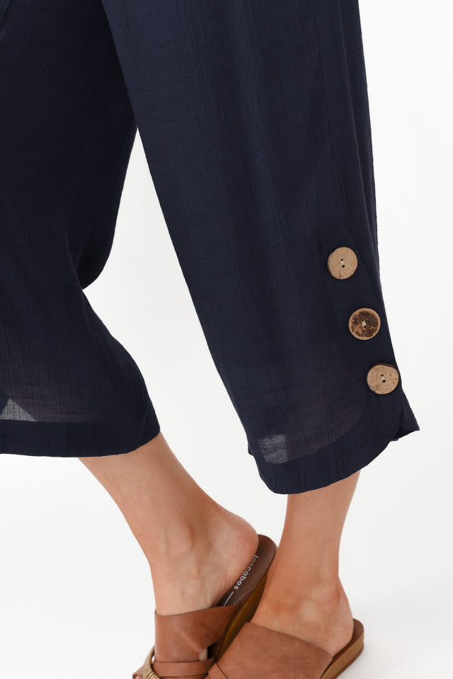 Lettie Navy Button Pants image 7