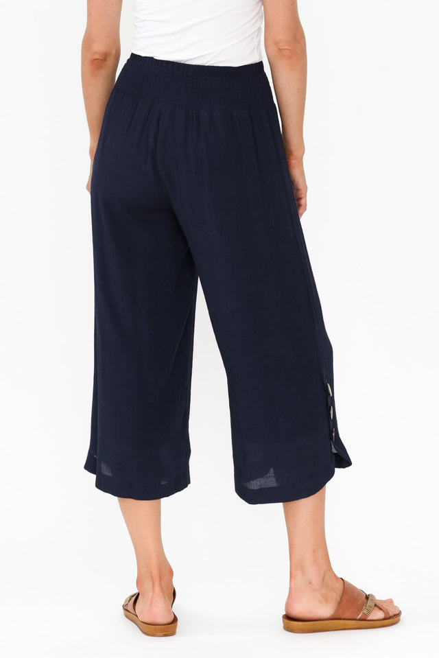 Lettie Navy Button Pants