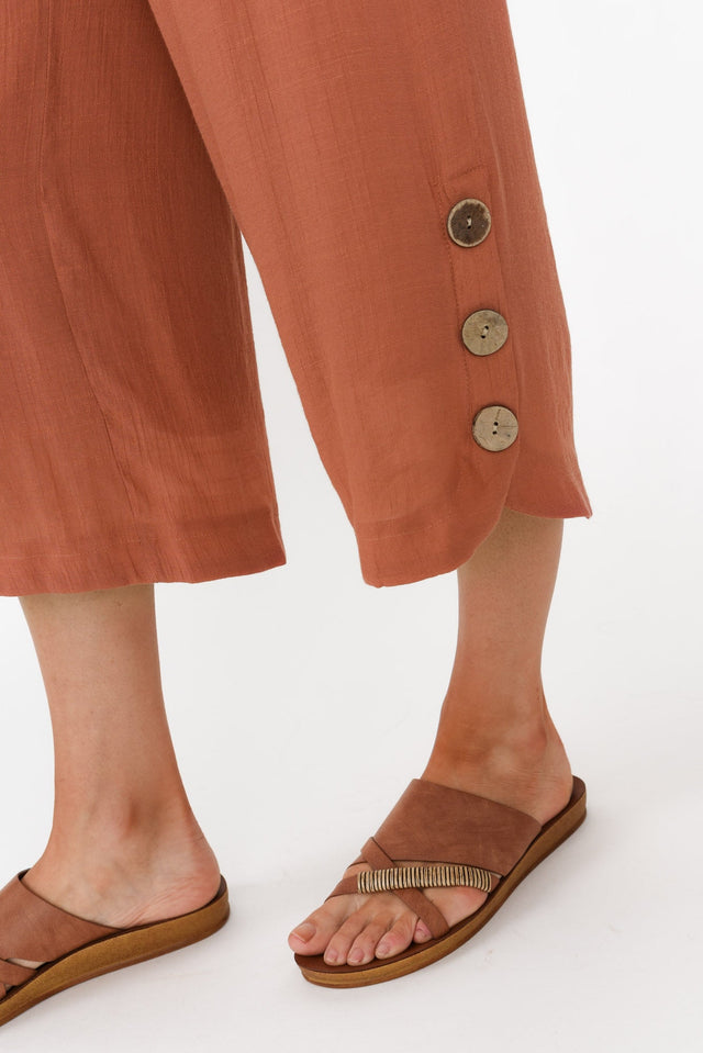 Lettie Rust Button Pants image 7