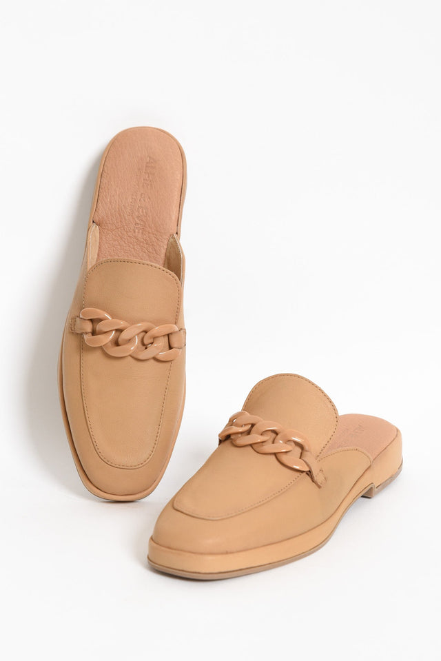 Lewis Camel Leather Buckle Mule image 1