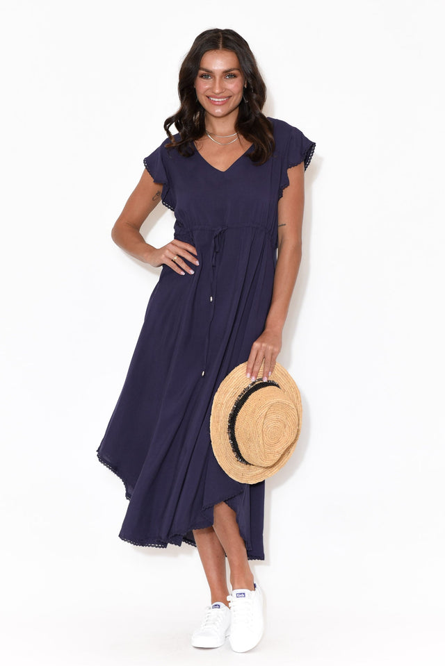 Libby Navy Midi Dress   alt text|model:Brontie image 2