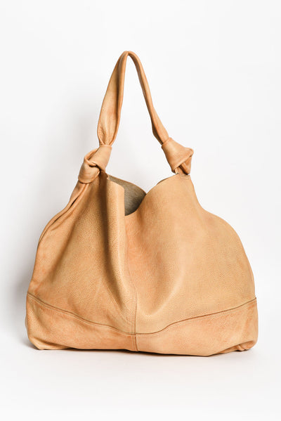 Lina Tan Leather Slouch Shoulder Bag