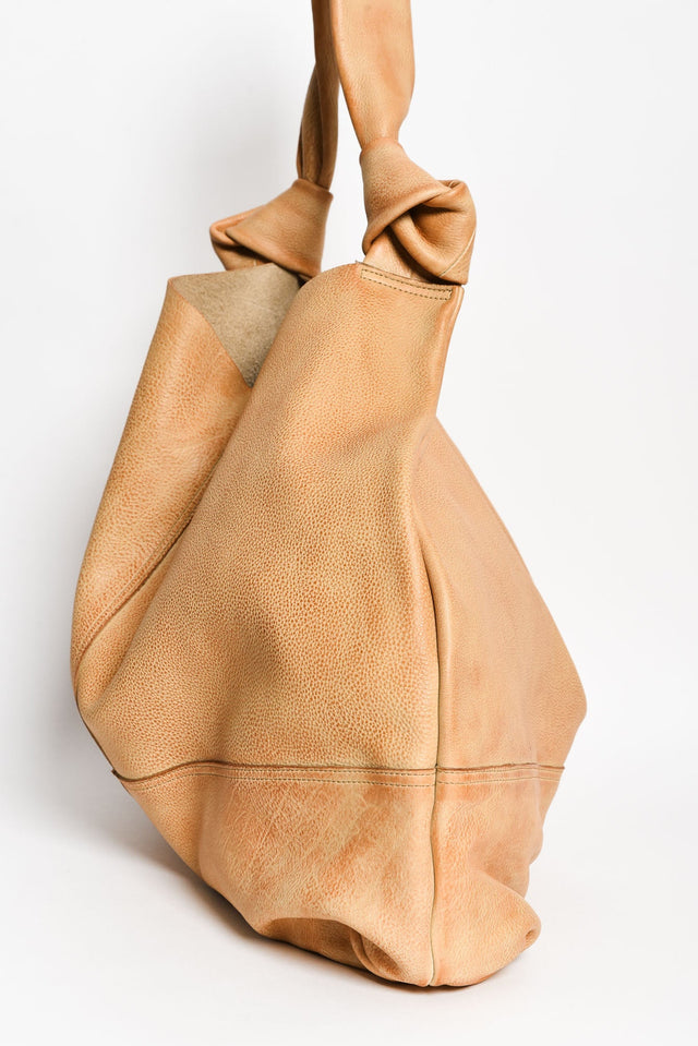 Lina Tan Leather Slouch Shoulder Bag