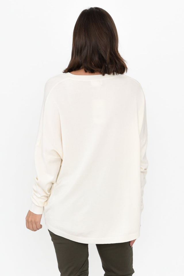 Linney Cream Wool Blend Sweater