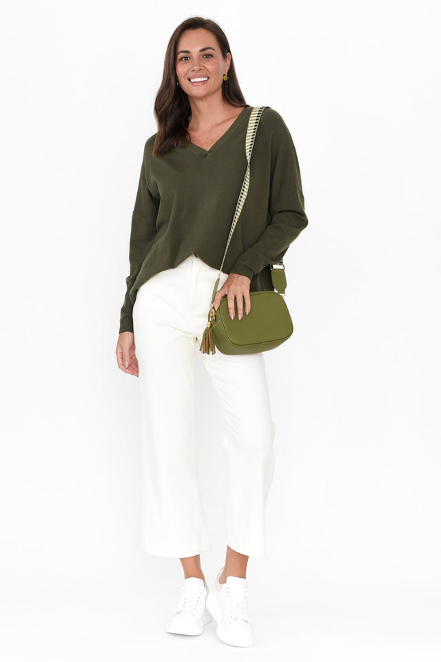 Linney Olive Wool Blend Sweater