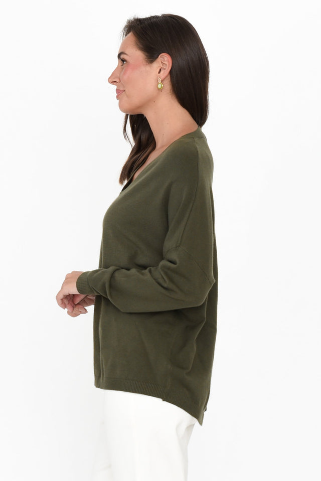 Linney Olive Wool Blend Sweater