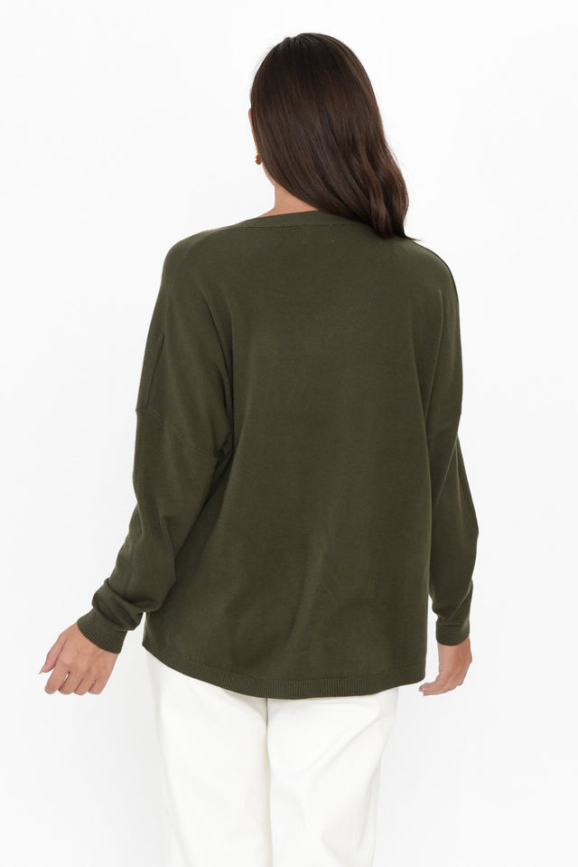 Linney Olive Wool Blend Sweater