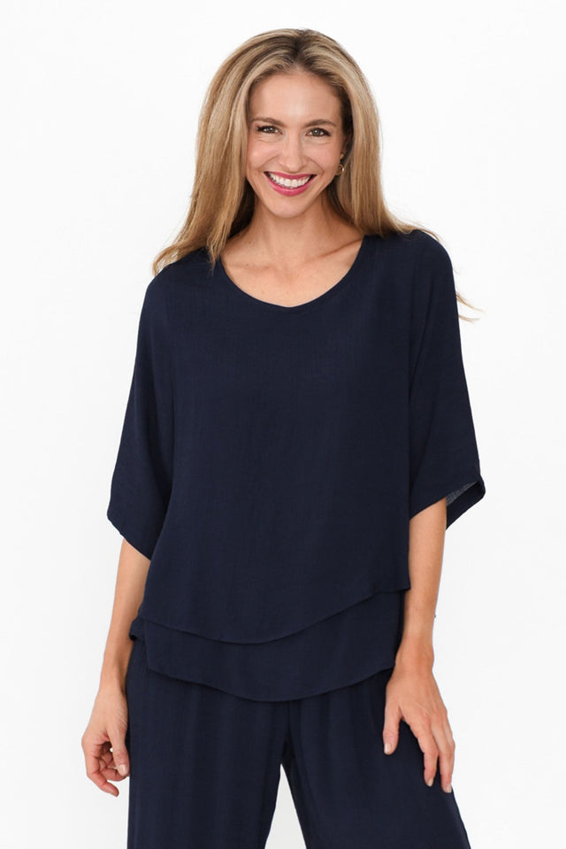 Liora Navy Layered Top image 1