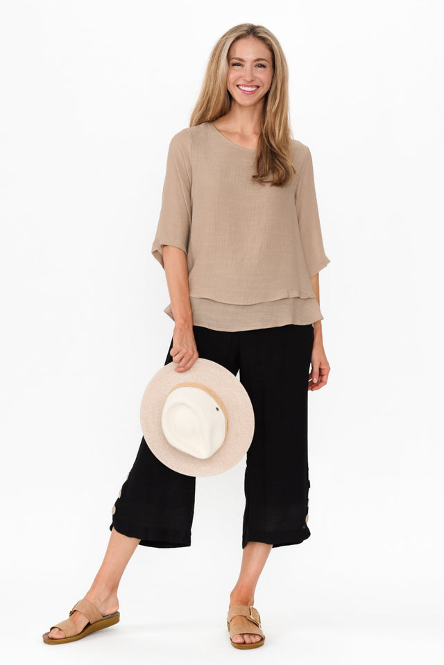 Liora Beige Layered Top