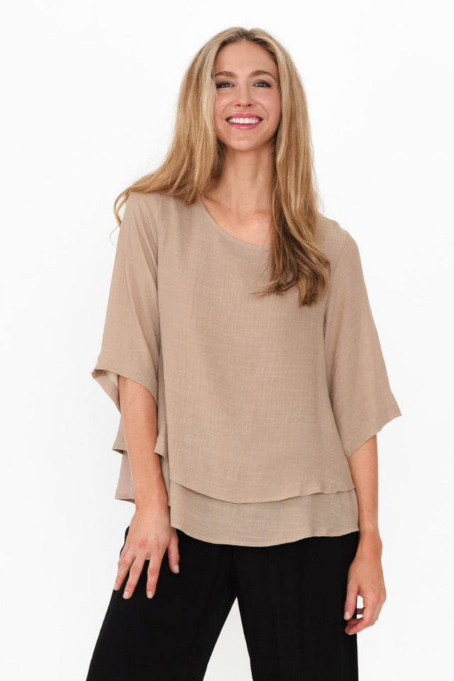 Liora Beige Layered Top image 1