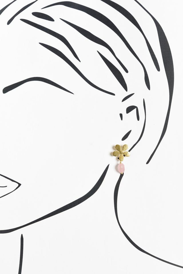 Liv Gold Flower Drop Earrings image 1