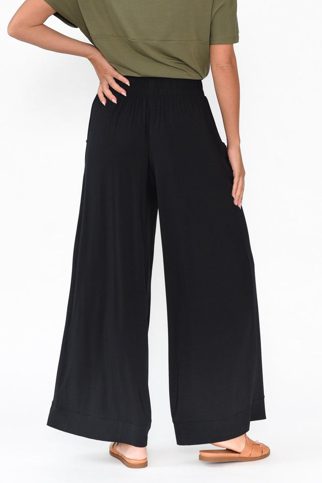 Lola Black Micro Modal Wide Leg Pants image 4