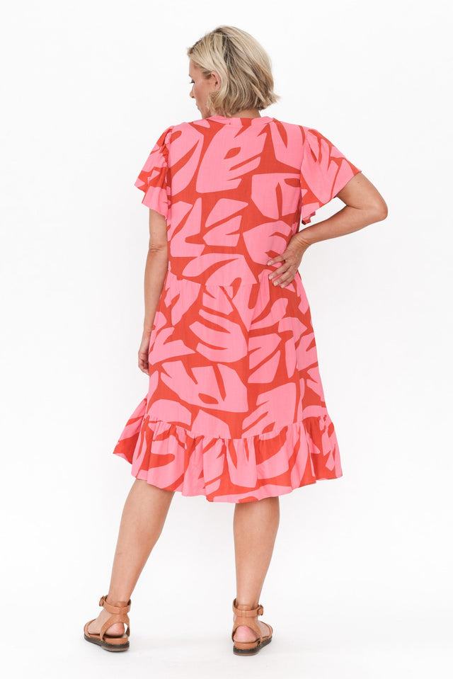 Lomani Pink Leaf Shirt Dress image 4