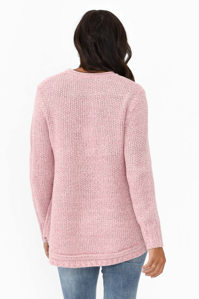 Lucas Pink Knit Button Sweater