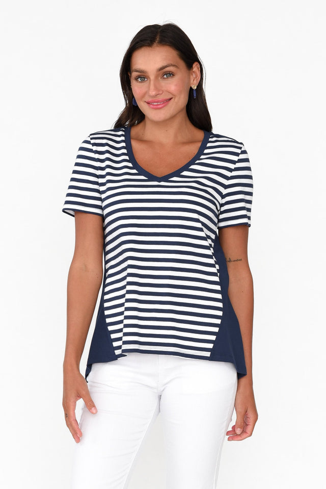 Luella Navy Stripe Cotton Tee