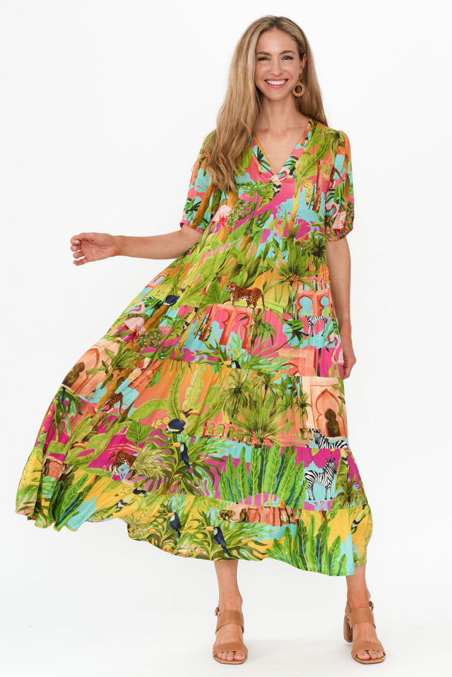 Lusia Pink Garden Maxi Dress image 3