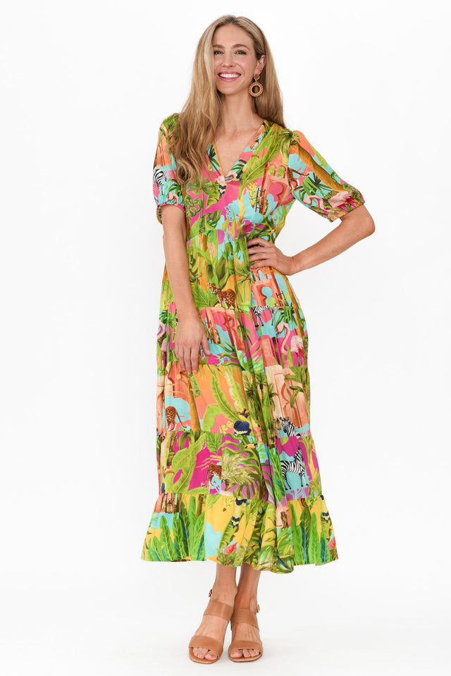 Lusia Pink Garden Maxi Dress image 8