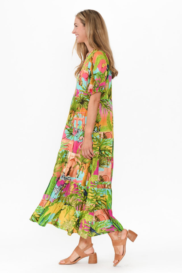 Lusia Pink Garden Maxi Dress image 4