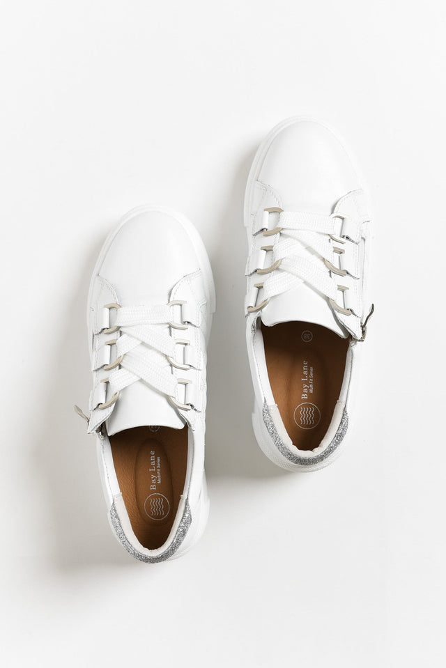 Luxury White Leather Quilt Sneaker image 7