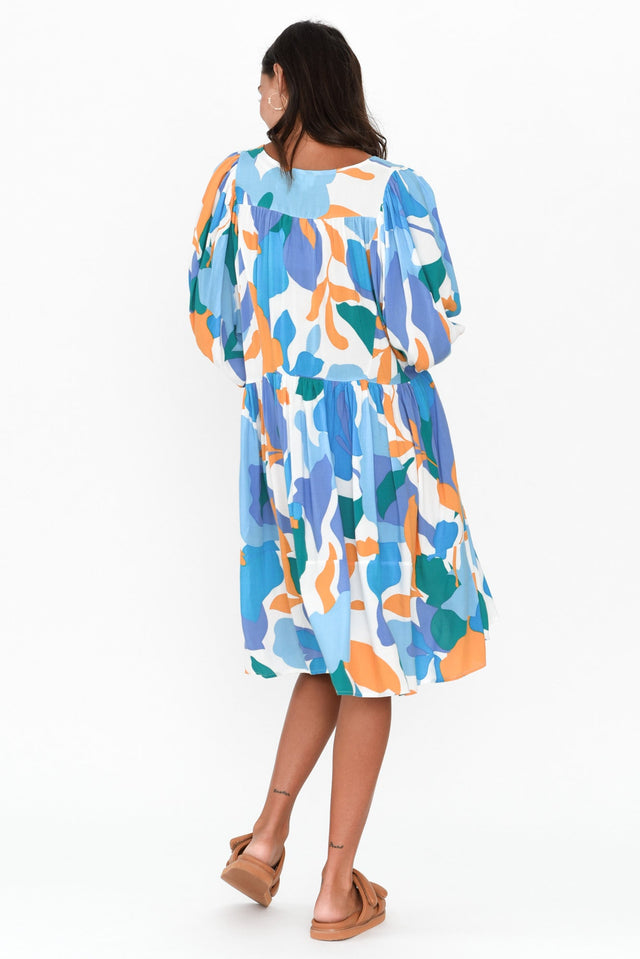 Lyric Blue Leaf Pocket Dress