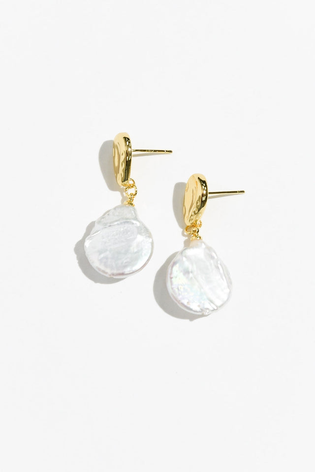 Mabel Gold Pearl Drop Earrings