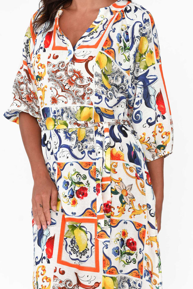 Magdelan Sicilian Summer Linen Blend Dress image 6