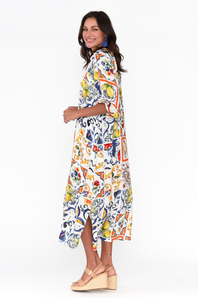 Magdelan Sicilian Summer Linen Blend Dress image 4