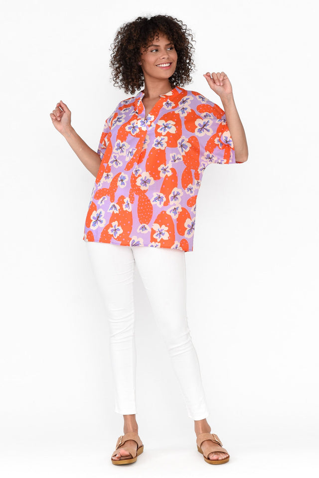 Maiana Orange Blossom Cotton Top