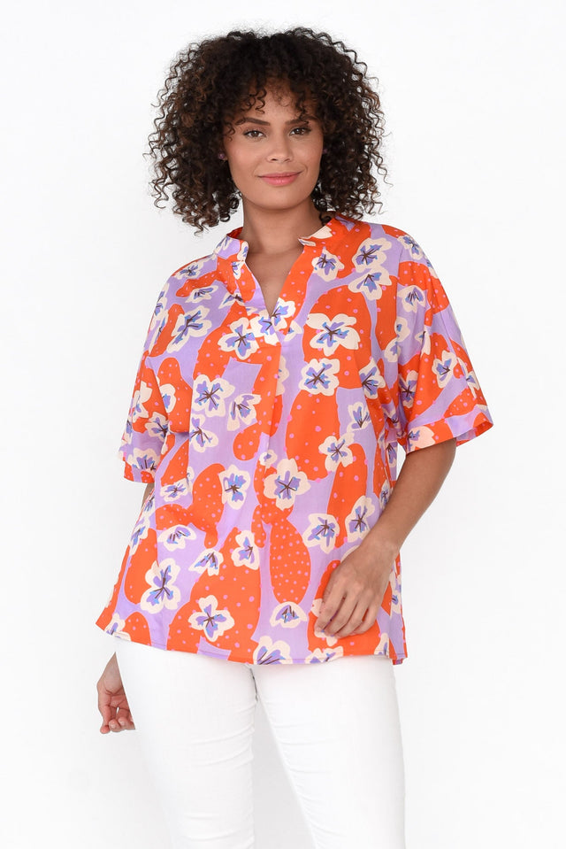 Maiana Orange Blossom Cotton Top neckline_V Neck 